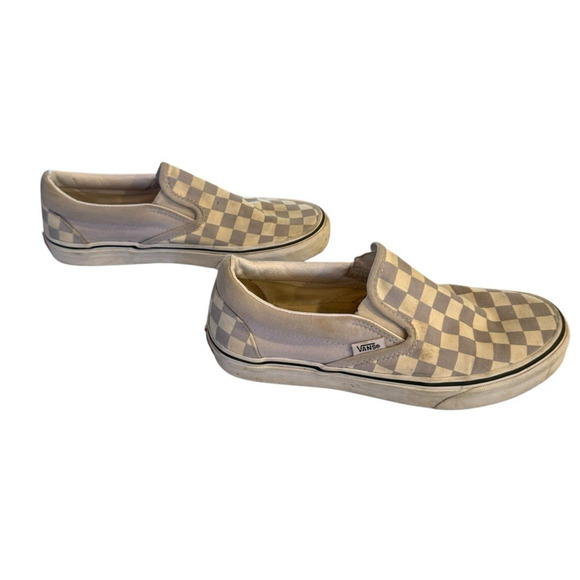 Vans Shoes - Vans Classic Slip-On Checkerboard Gray & White Shoes Unisex Size Women 7.5